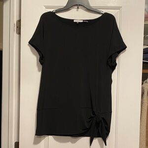 Calvin Klein Black Short Sleeve Top with Knot, Like New